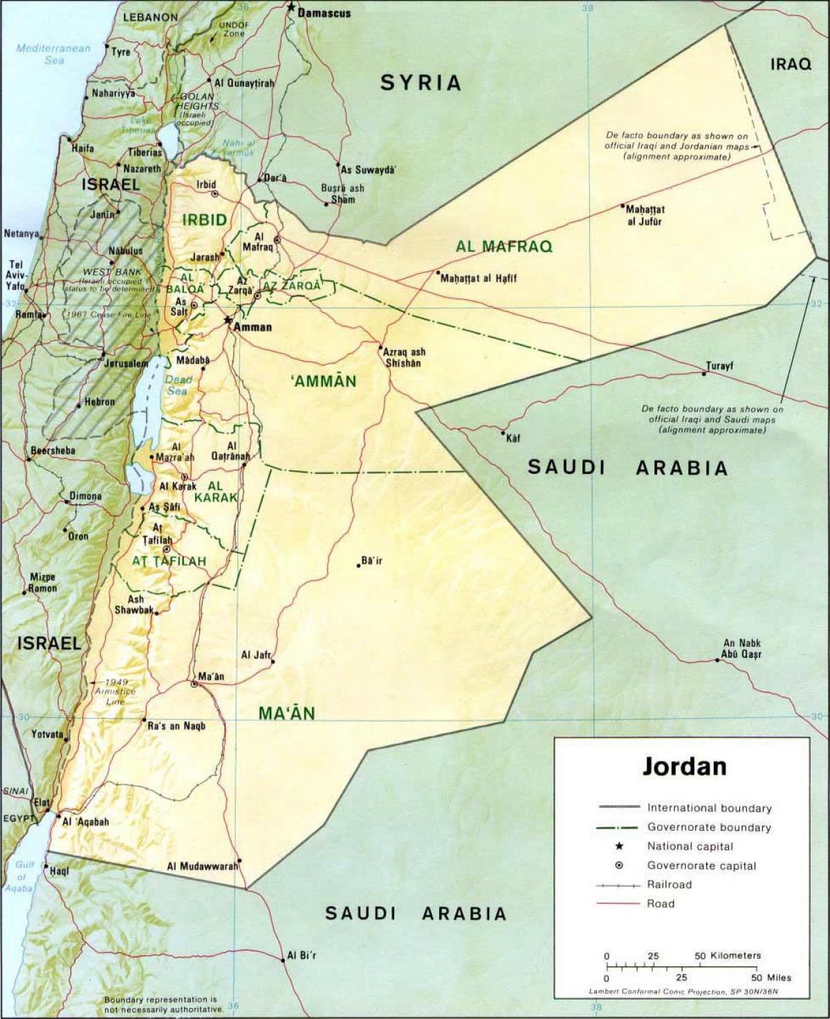 падрабязная карта Іарданіі