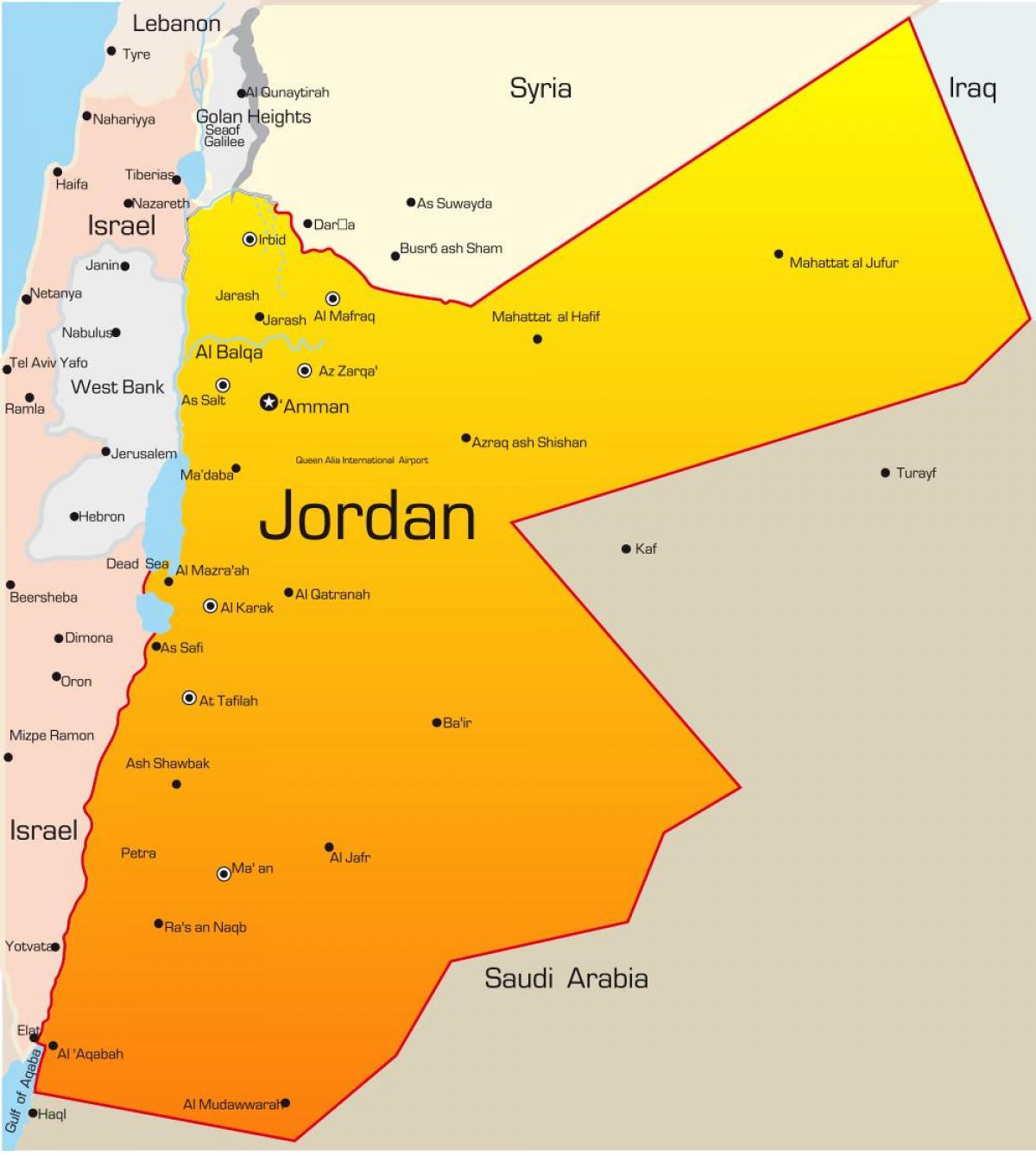 карта, Іарданіі і на Блізкім Усходзе